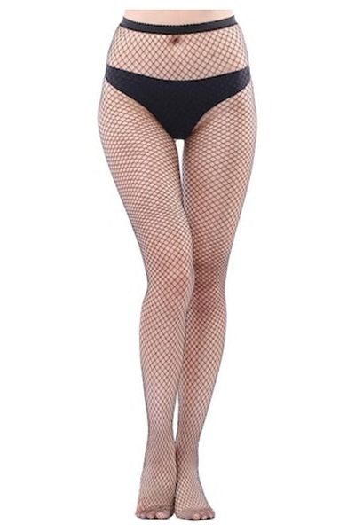 DELPI Ciorap Plasa, Negru, Nylon, S-M