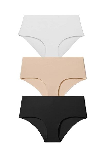 Papatya Yüksek Bel lazer kesim Külot 3'lü Paket