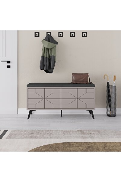 Mourah Home خزانة أحذية مودرن ديون، 8 أزواج، بمقعد من القماش و4 أبواب - عرض 1...