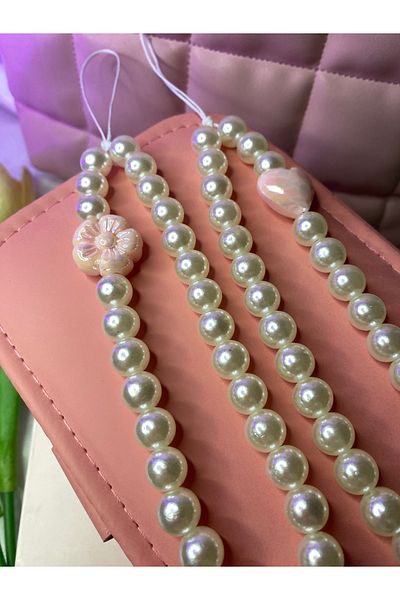 TATLIŞ 1 Pcs Pearl Model Heart or Flower Figure Very Stylish Gift Phone Charm, Keychain