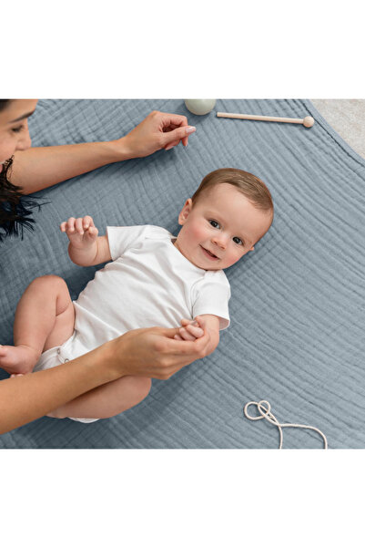 EIFIN 4 Katlı Çok Amaçlı Müslin Örtü & Battaniye %100 Pamuk, Oeko-teks Sertifikalı 80x80 cm