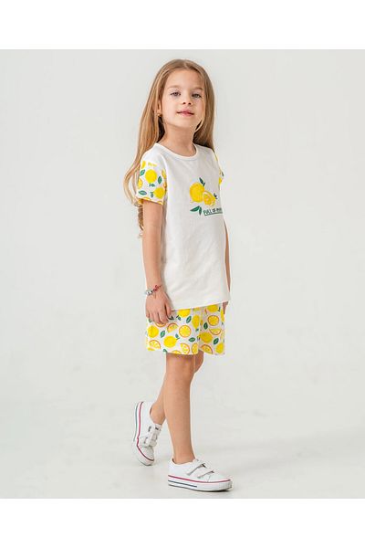 My Hanne Lemon Printed Girl's Shorts Suit 50359