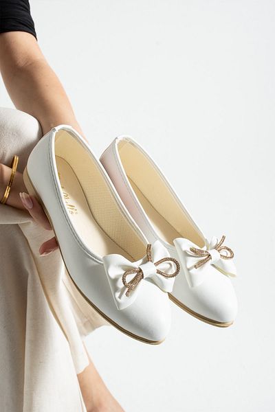 ALTUVATEKS Women's Ballerinas with Comfortable Soles. Stylish Bow Detailed Summer Model