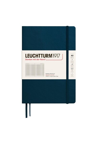 Leuchtturm1917 2025 Colors Orta Boy (A5), Sert Kapak, 251 Sayfa, Kareli Defter Deep Sea 372191