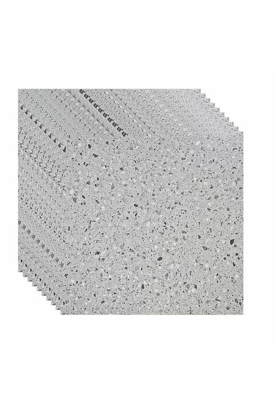 MACVI Set 24 placi autoadezive Macvi® podea, stil marmura gri platinat, PVC, 7 x 45, 1,4 mm, Acoperire 5m