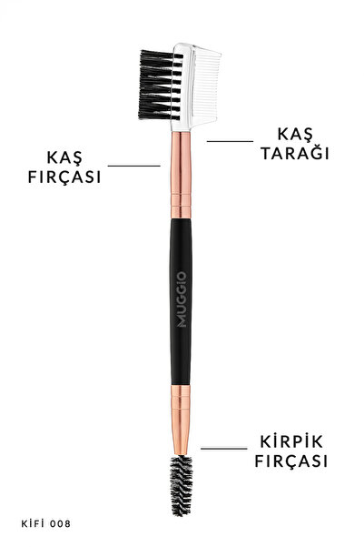 Muggio Kifi 008 Premium Kaş ve Kirpik Tarama Fırçası 3 Başlıklı