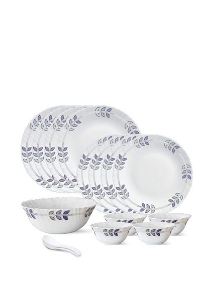 British Chef 15 Pieces Opalware Dinner Set | Microwave, Dishwasher & Frezzer Safe | Floret Dinnerware Set