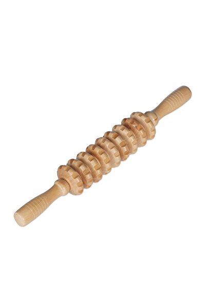 Relaxdays Rolă de masaj, lemn, tonifiere musculară, relaxare, naturală, 5 x 3...
