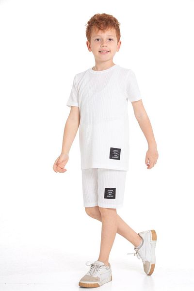 CiciTime Çocuk Modası Boy's Capri Casual Set with Summer Shorts