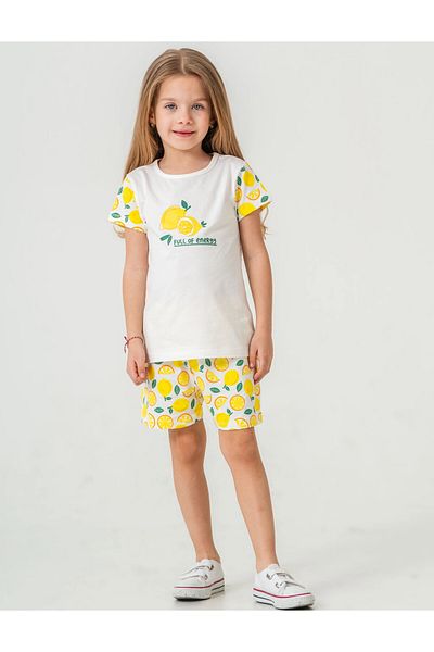 My Hanne Lemon Printed Girl's Shorts Suit 50359