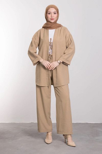 Tesettür Diyarı Σετ Hijab Casual Cut από λινό Melaj