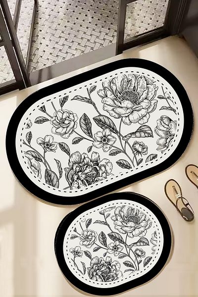 Chilai Home Rasse 2-Piece Bath Mat Set, Non-Slip Base Djtbanyo