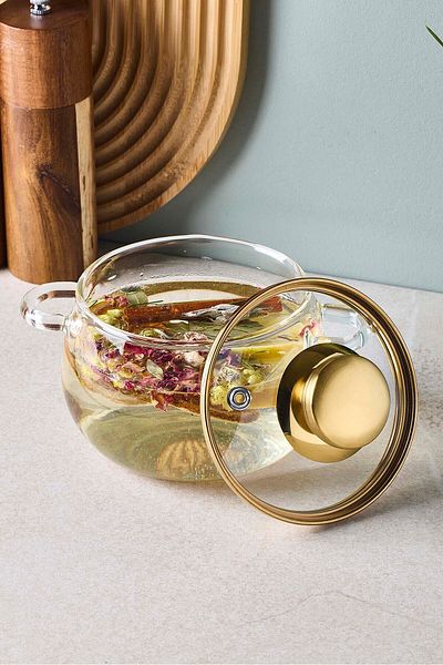 Perotti Roy Gold 800 ml Borosilicate Glass Pot