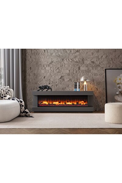 shop Etna Şömineli Lüks Tv 180 cm Antrasit