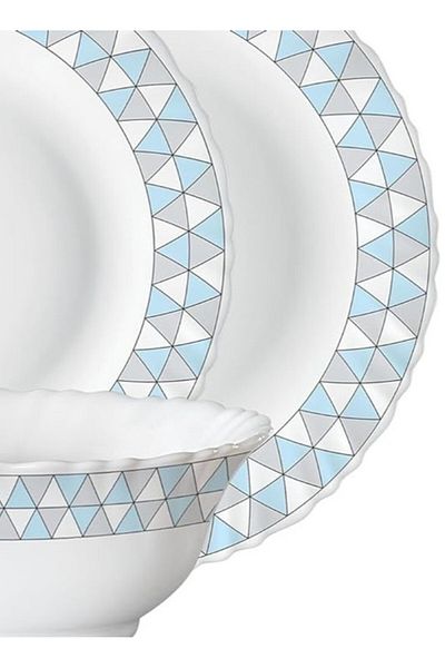 British Chef 15 Pieces Opalware Dinner Set | Microwave, Dishwasher & Frezzer Safe | Weave Dinnerware Set