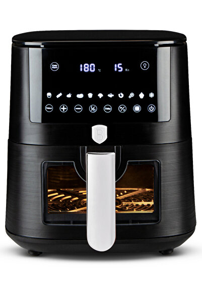 Berlinger Haus Friteuză cu aer cald, afișaj LCD digital, temporizator, programe, 8 L, colecție neagră mată