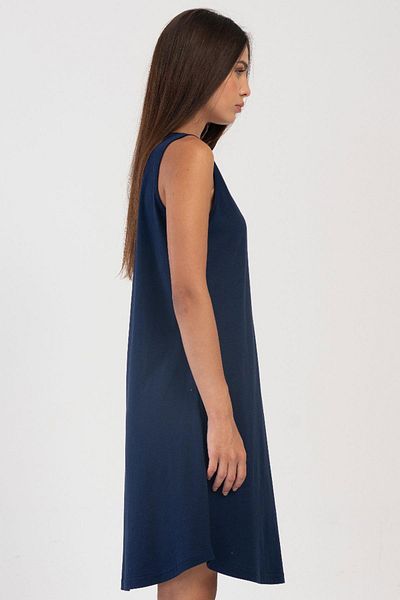 VİENETTA Women's Wide Strap Navy Blue Nightgown 100% Cotton C3T9N1O504