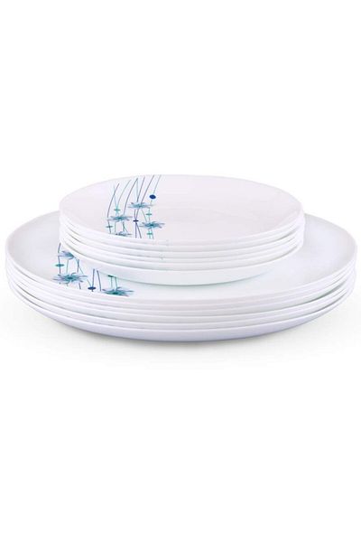 British Chef 21 Pieces Opalware Dinner Set- Microwave, Dishwasher & Frezzer Safe | Bluebell Dinnerware Set