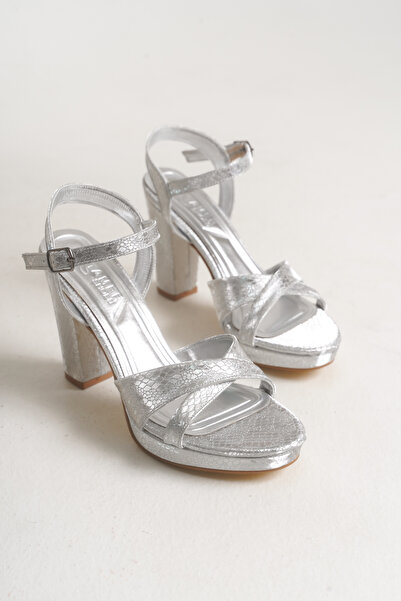 Shu Mhu Women's Young 10 cm Thick Heeled Petli Banded Buckle Platform Square Heeled Daily Evening Dress Shoes