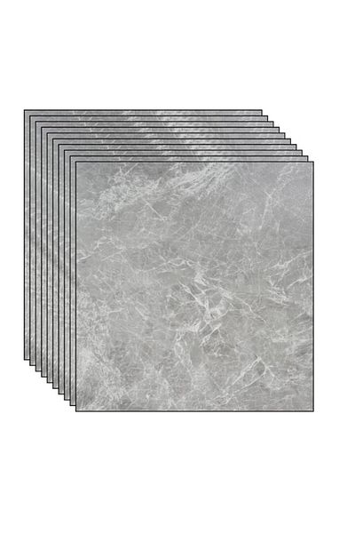 MACVI Set 24 placi autoadezive Macvi® podea, stil marmura gri, PVC, 7 x 45, grosime 1, 4 mm, Acoperire 5m