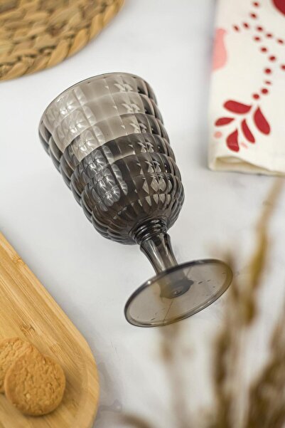 Depa Allegra Smoked Goblet Glass - 450 ml Single Acrylic Material - Not Glass Shatter-Resistant