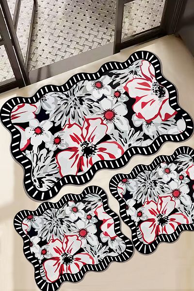 Chilai Home Grocen 3-Piece Bath Mat Set, Non-Slip Base Djtbanyo