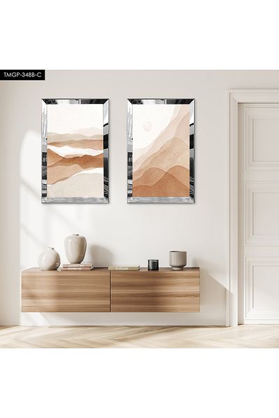 Zevahir Mobilya Dekorasyon SET DE MASA MOUNTAIN MAZAR MODERN CU CADRU DE PLEXY CU OGLINDA SILVER