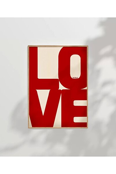 VOGLOO Frameless Poster Love You Large Typographic