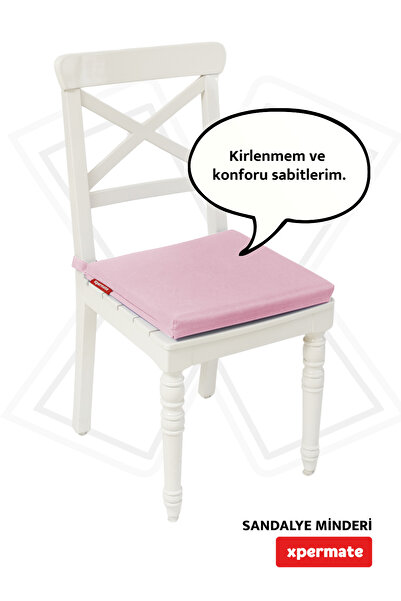 XPERMATE Μαξιλάρι καρέκλας με φερμουάρ Υφασμάτινο αδιάβροχο 40x40 cm Μαξιλάρι καρέκλας σφουγγάρι με κορδόνι ροζ