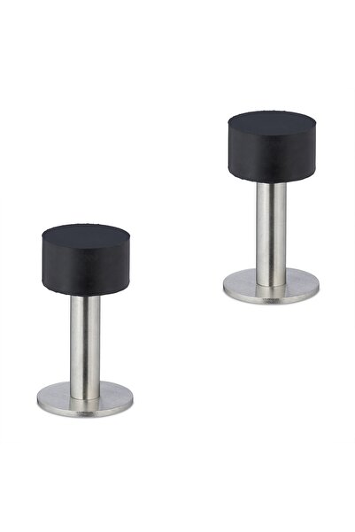 Relaxdays Σετ 2 τεμαχίων για στοπ πόρτας, μαύρο/ασημί, ανοξείδωτο ατσάλι και ...