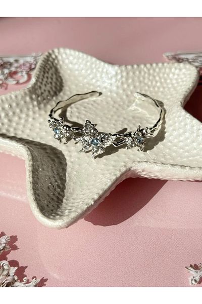 Harlofia Jewelry Adjustable Y2K Blue Gothic Butterfly Bracelet