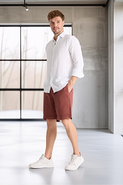 Valiberta Lightweight and Comfortable Double Leg Muslin Men's Shorts - Tile