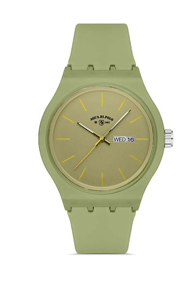 Aqua Di Polo 1987 APWR031804 ساعة يد سيليكون خضراء للجنسين