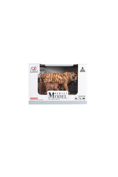 Emperium Boxed Model Figure Animal Orange Tiger with Baby