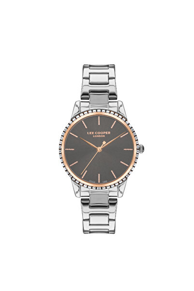 Lee Cooper ساعة لي كوبر النسائية التناظرية بمينا رمادي - LC07438.460