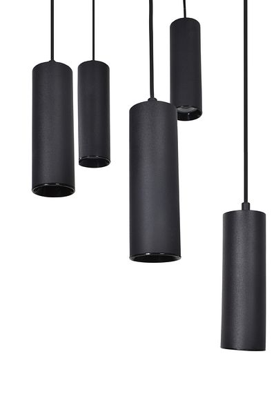 Modavize Spotline Modern Design 5-Piece Black Spot Pendant Chandelier - Bedroom Kitchen Daylight