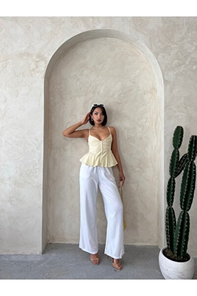 Miss Allos Γυναικεία ριγέ μπλούζα με λουράκι με κουμπί μπροστά