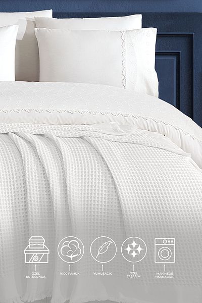 Elart Masal Duvet Cover Pike Set 7 Piece White