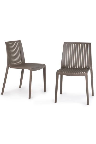 Papatya Cool Plastik Sandalye 2li Paket Kahve - Bahçe Balkon Mutfak Sandalyesi