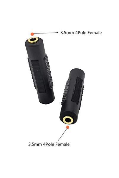 Derwell 3.5mm Stereo Dişi To Dişi Kulaklık Mikrofon Ses Uzatma Adaptörü Altın...