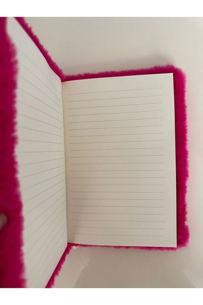 PARLAK EVREN Pink Plush Notebook