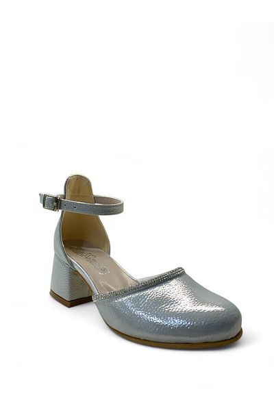 Tuğba Ortopedi 010 Girl's Silver Stone Heeled Evening Dress Shoes