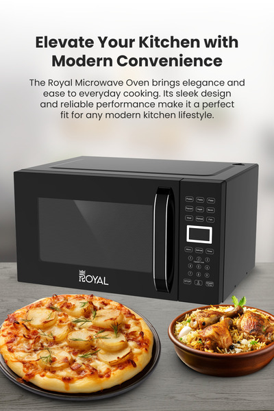 Royal Membrane Digital Microwave Oven, 10 Power Levels, 99.99 Min Timer, Child Safety-lock, Ra-25xdg