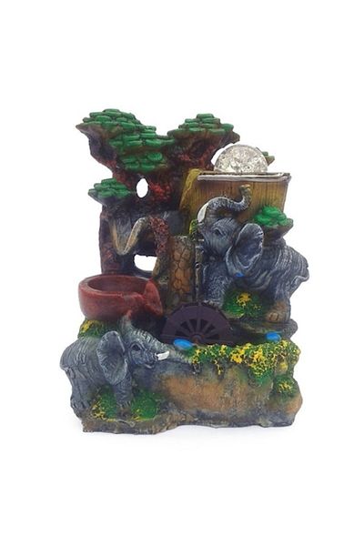 OEM Fântână cu doi elefanți, decor Feng Shui, 18x30cm