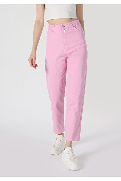 Colin's Regular Fit High Waist Straight Leg Women's Pink Trousers