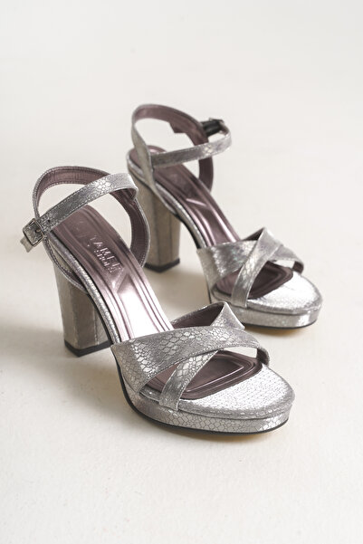 Shu Mhu Women's Young 10 cm Thick Heeled Petli Banded Buckle Platform Square Heeled Daily Evening Dress Shoes