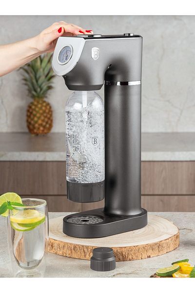 Berlinger Haus Soda Maker | Sparkling Water Maker | 2 Bottles | Anthracite Collection | Standard Co2 Cylinders