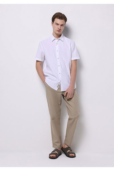 Colin's Regular Fit Mid Waist Long Leg Men's Beige Trousers