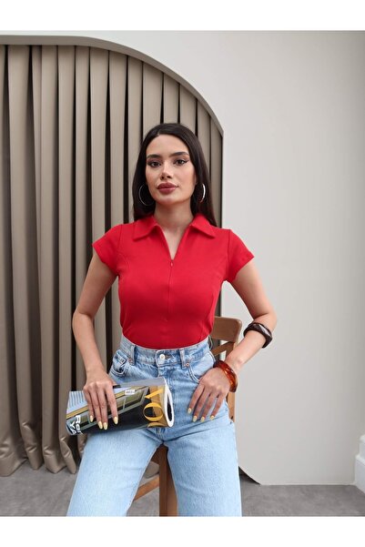 ESRAHELVACI Κοντομάνικο κορμάκι με φερμουάρ