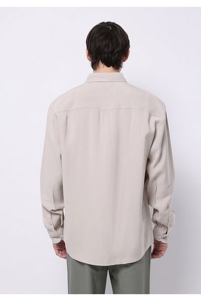 Colin's Comfort Fit Shirt Neck Plain Men's Beige Long Sleeve Shirt